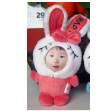變臉娃娃--枚紅色美人兔(15cm)