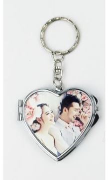 【i930個性小舖】鑰匙圈愛心化妝鏡(雙面)