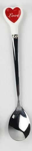【i930個性小舖】-紅色愛心不銹鋼勺子