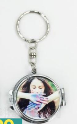 【i930個性小舖】-鑰匙圈圓形化妝鏡(雙面)
