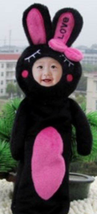 【i930個性小舖】-變臉娃娃--黑色美人兔筆袋(32cm)