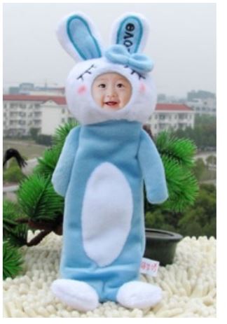 【i930個性小舖】-變臉娃娃--藍色美人兔筆袋(32cm)